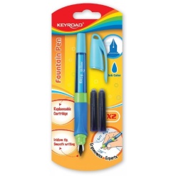 Stilou Keyroad Easy Writer KR971233, penita iridium, alimentare rezerve, grip ergonomic, diverse culori, blister (+2 rezerve)