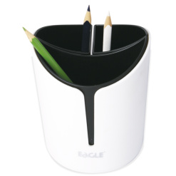 Alternative view of Suport instrumente de scris Eagle P5129, 11.3x13.3cm, 3 compartimente detasabile, plastic, alb-negru