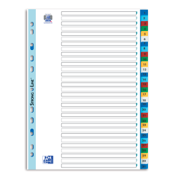 INDEX PLASTIC NUMERIC OXFORD A4 1-31 31F/SET CULORI ASORTATE