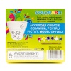 Accesorii creatie ceramica - ghiveci alb cu desene, pentru pictat / colorat + 6 culori si pensula, 12.3 cm, Colorarte BS2006 - imagine 3