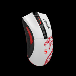 Alternative view of MOUSE A4tech - gaming, "Bloody co-branded Naraka", wireless, 2.4GHz, optic, 5000 cpi, butoane/scroll 8/1, alb, "R90 Plus" (include TV 0.18lei)