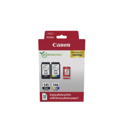 Combo-Pack  Original Canon Black/Color, PG-545/CL-546 Value Pack, pentru Pixma IP2850|MG2450|MG2455|MG2550|MG2550S|MG2950|MG3050|MG3051|MG3052|MG3053|MX495 Black|MX495 White|TR4550|TS205|TS305|TS3150|TS315, , (timbru verde 0.3 lei), "8287B008AA"