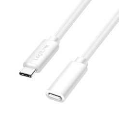 CABLU alimentare si date LOGILINK, pt. smartphone, USB 2.0, USB Type-C (T) la USB Type-C (M), 1m, PD 100W, 2 x ecranat, plastic, alb, "CU0220" (timbru verde 0.08 lei)