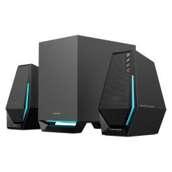 BOXE EDIFIER Gaming 2.1, RMS: 30W(2 x 7.5W + 15W), bass 4",control volum,BT/USB-A/USB-C/AUX, sound mode:Music/Game/Movie, 10 x LED RGB, frecv. rasp 93Hz-20KHz, USB power,black, "G1500MAX-BK" (timbru verde 4 lei)