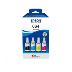 Combo-Pack Original Epson CMYK, 664 Combo, pentru L100|L120||L200|L110|L210|L220|L300|L355|L550, (timbru verde 0.15 lei), "C13T66464A"