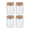 Accesorii creatie - borcan sticla, 5x3cm, cu capac pluta, Colorarte, set 4 buc
