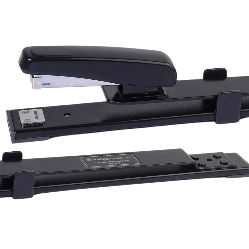 Capsator Kangaro DS-45L, 24/6 - 26/6, 30 coli, 320mm, brat lung, plastic, negru - imagine 2