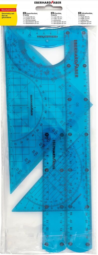 SET GEOMETRIE 5 PIESE FLEXIBIL COLOR EBERHARD FABER