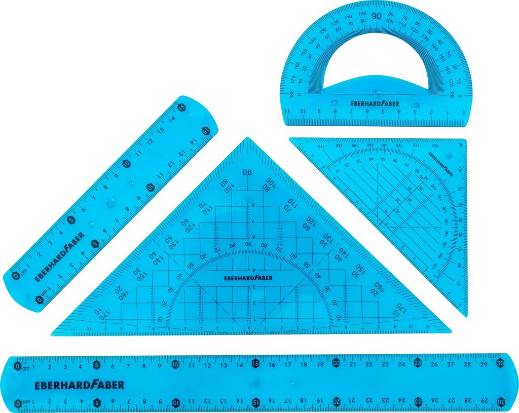 SET GEOMETRIE 5 PIESE FLEXIBIL COLOR EBERHARD FABER - imagine 3