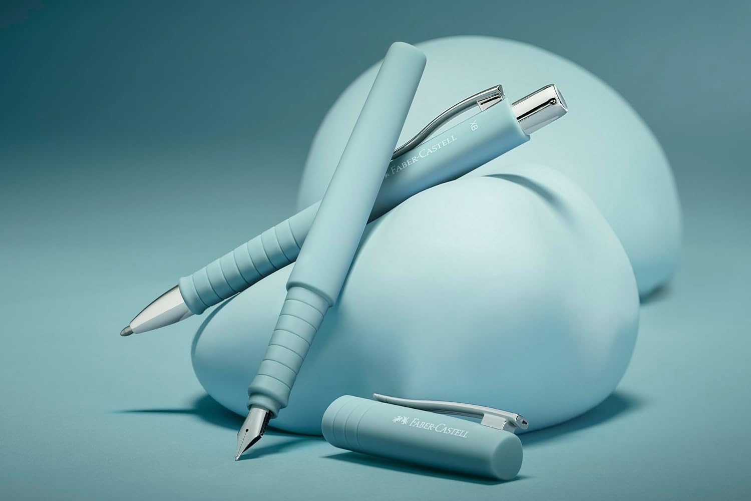 STILOU POLY PEN BLEU CARAIBE B FABER-CASTELL - imagine 3