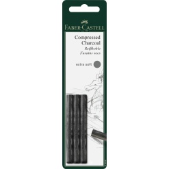 BLISTER 3 BUC CARBUNE PRESAT PITT MONOCHROME EXTRA-SOFT FABER-CASTELL