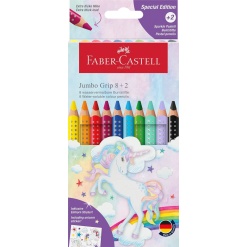 CREIOANE COLORATE 8+2 CULORI JUMBO GRIP UNICORNI FABER-CASTELL
