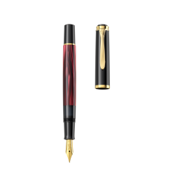 STILOU CLASSIC M200 M EDITIE SPECIALA RED MARBLED PENITA OTEL+ACCESORII PLACATE AUR NEGRU/ROSU CUTIE CADOU