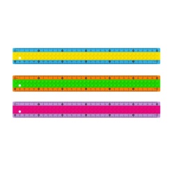 Rigla Keyroad Soft Touch KR972609, 30cm, plastic, bicolora