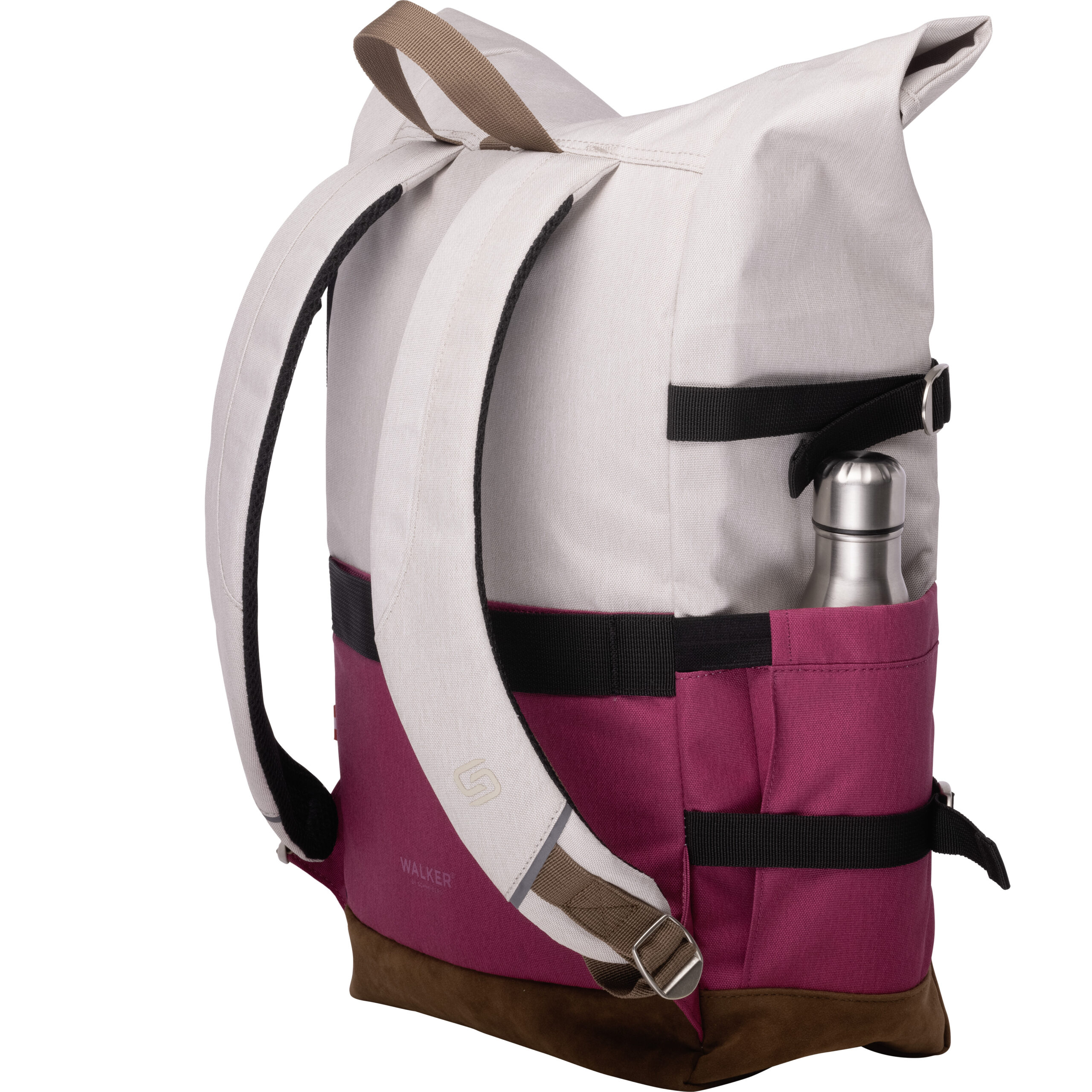 RUCSAC ROLLUP BICOLOR CREM POPCORN-ROZ MAGENTA WALKER - imagine 2