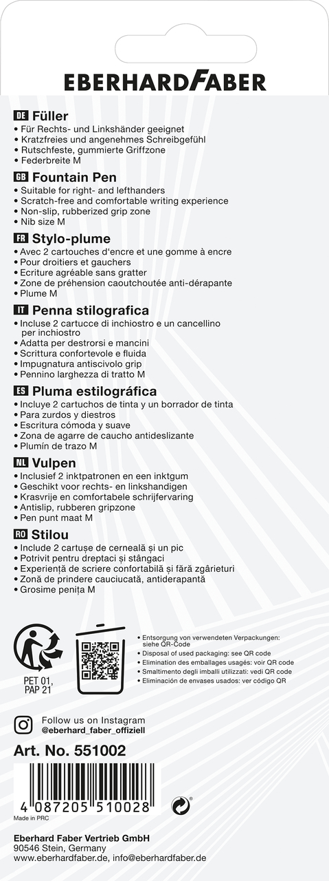 BLISTER STILOU SCOLAR NXT GRI-NEGRU + 2 CARTUSE CERNEALA + PIC EBERHARD FABER - imagine 2