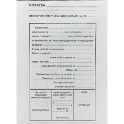 DECONT DE CHELTUIELI INREGISTRATE A5