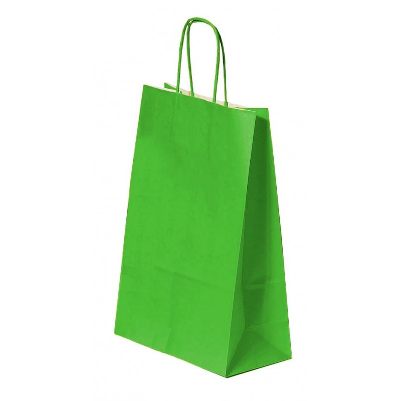 Punga cadou Colorarte 04522 / 00502, A4, 22x31x10cm, 90g/mp, verde, manere din hartie rasucita