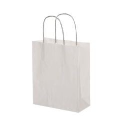 Punga cadou Colorarte 12832 / 17588, B4, 26x35x12cm, 90g/mp, alba, manere din hartie rasucita