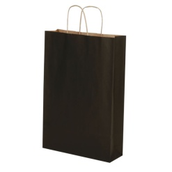 Punga cadou Colorarte 15785 / 00522, A4, 22x31x10cm, 90g/mp, neagra, manere din hartie rasucita