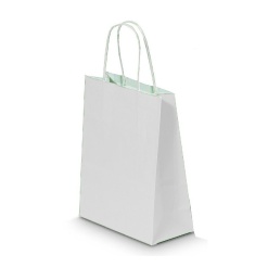 Punga cadou Colorarte 15827 / 00640, B5, 18x22x8cm, 90g/mp, alba, manere din hartie rasucita