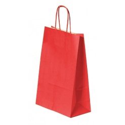 Punga cadou Colorarte 16088 / 00512, A4, 22x31x10cm, 90g/mp, rosie, manere din hartie rasucita