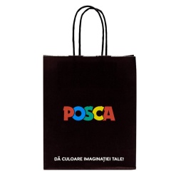 Alternative view of Punga cadou Colorarte 23770, B5, 18x22x8cm, 90g/mp, neagra, manere din hartie rasucita, personalizata POSCA