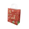 Punga cadou Craciun Colorarte 24256, B5, 18x22x8cm, 90g/mp, rosie, manere din hartie rasucita, motive de Craciun - imagine 2