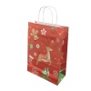 Punga cadou Craciun Colorarte 24400, A4, 22x31x10cm, 90g/mp, rosie, manere din hartie rasucita, motive de Craciun - imagine 2
