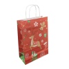 Punga cadou Craciun Colorarte 24400, A4, 22x31x10cm, 90g/mp, rosie, manere din hartie rasucita, motive de Craciun - imagine 3