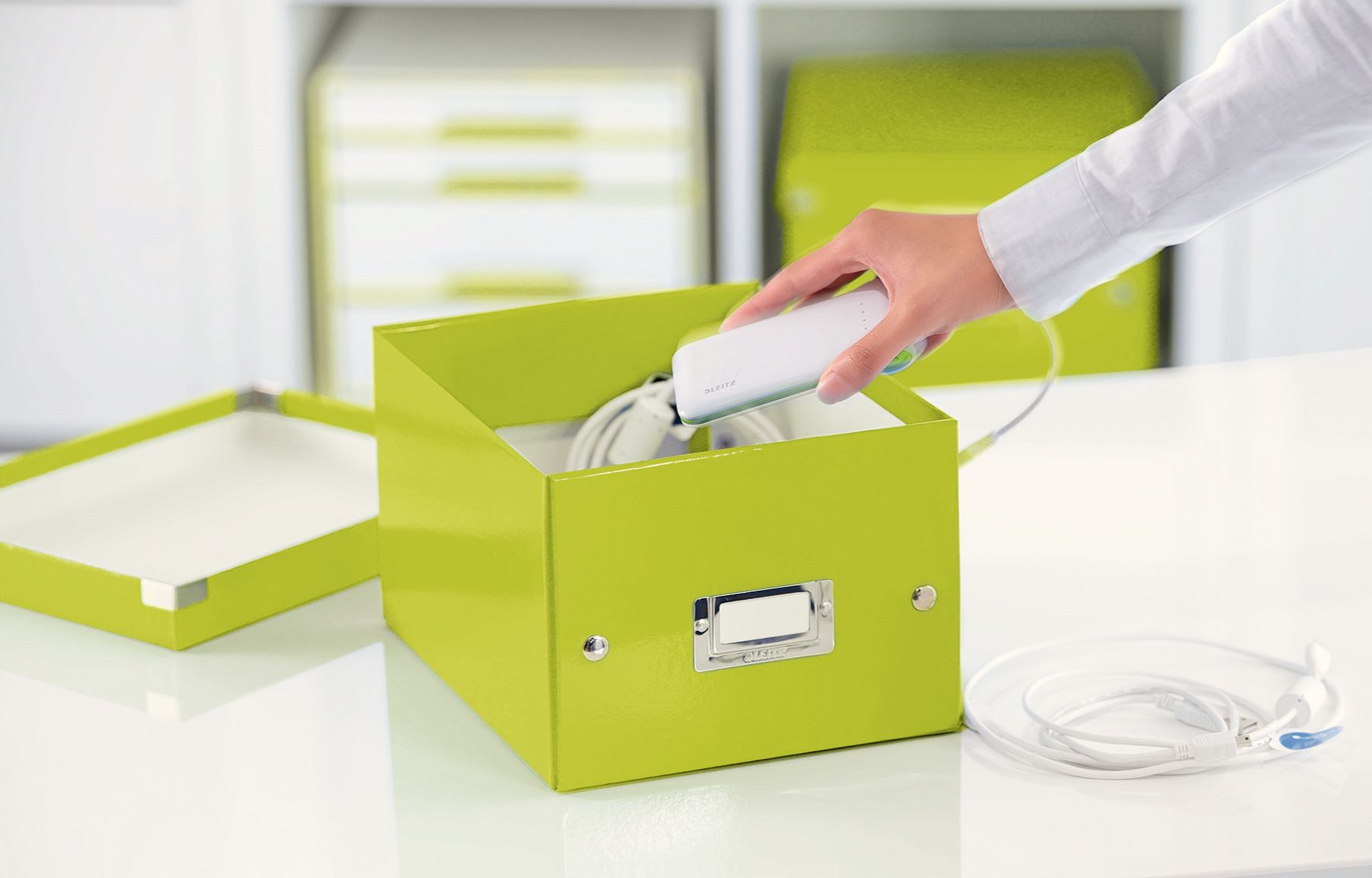CUTIE DEPOZITARE MICA VERDE CLICK&STORE LEITZ - imagine 2