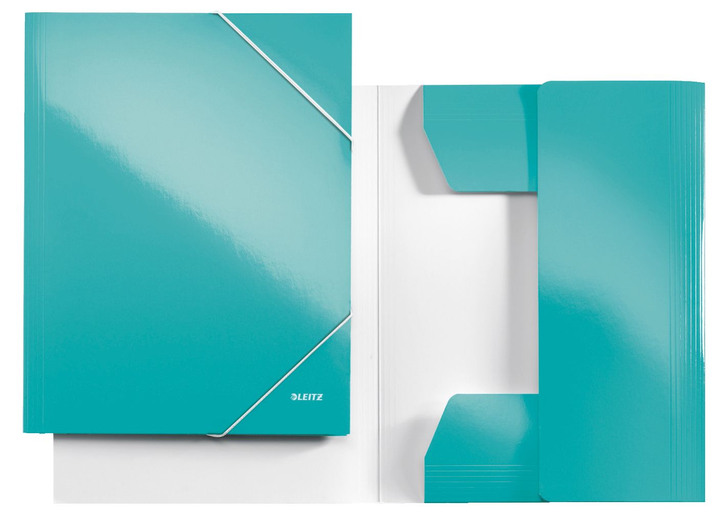 MAPA CARTON CU ELASTIC TURCOAZ METALIZAT WOW LEITZ - imagine 2