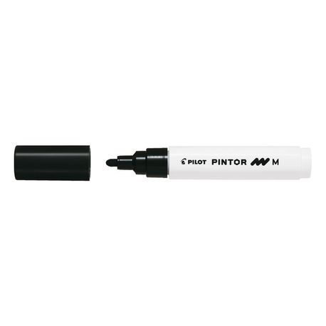 Marker cu vopsea Pilot Pintor M diverse culori 1.4 mm varf rotund negru