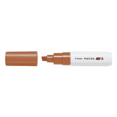 Marker cu vopsea Pilot Pintor B 8 mm varf tesit maro