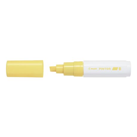 Marker cu vopsea Pilot Pintor B 8 mm varf tesit galben