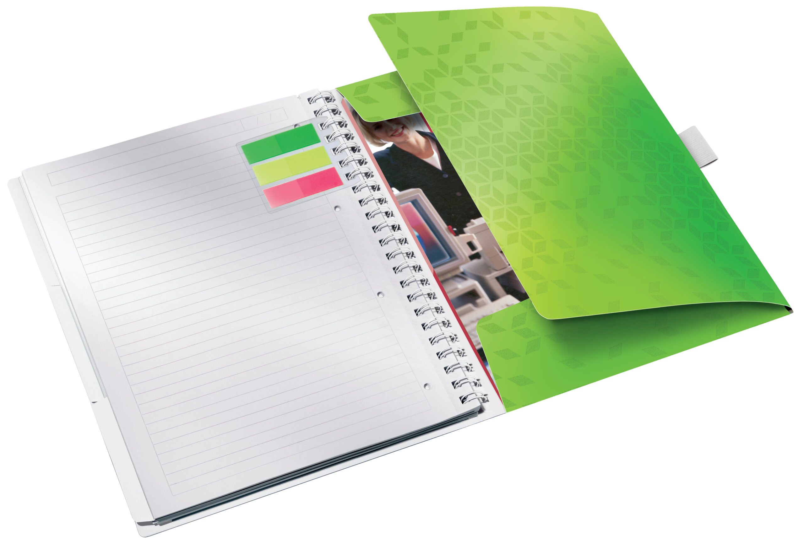 CAIET BIROU SPIRA A4 DICTANDO VERDE COPERTA PP BE MOBILE WOW LEITZ - imagine 2