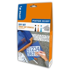 Set markere cu vopsea Pilot Pintor DIY Street Art negru/portocaliu/albastru