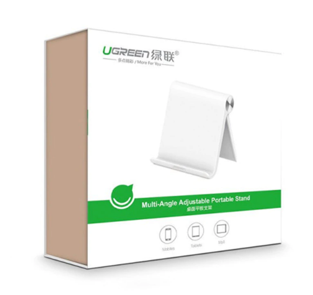 SUPORT Telefon/Tableta Ugreen, "LP115" pt. SmartPhone sau Tableta, fixare pe birou, universal cu unghi reglabil, alb "30485" - 6957303834853 - imagine 3
