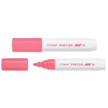 Marker cu vopsea Pilot Pintor Neon 1.4 mm varf rotund rosu