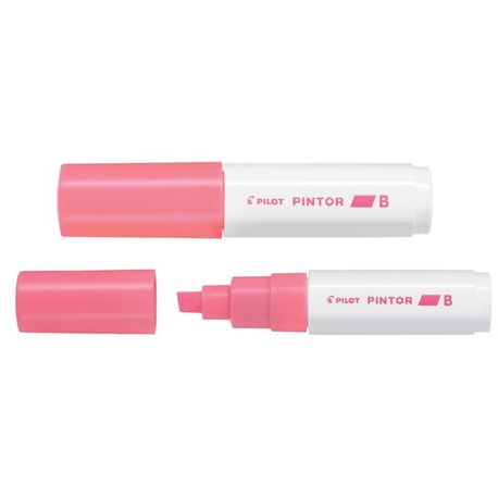 Marker cu vopsea Pilot Pintor Neon 8 mm varf tesit rosu