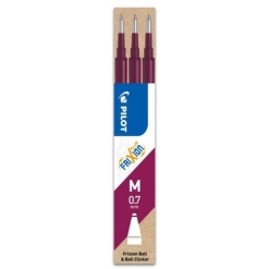 Set 3 rezerve roller Pilot Frixion Ball 0.7 mm bordeaux