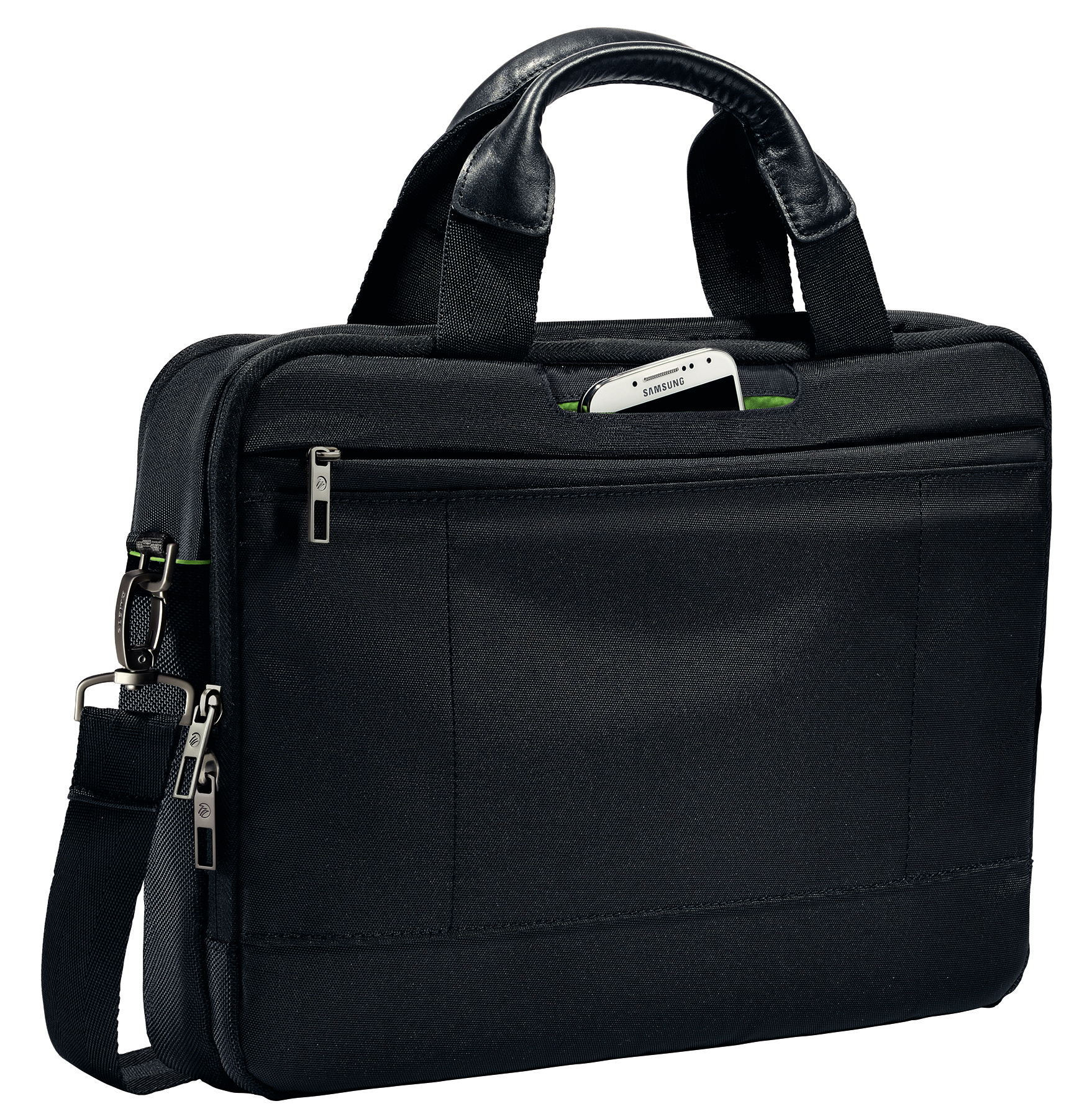 GEANTA LEITZ, pt. notebook de max. 13.3 inch, 2 compartimente, buzunar frontal | buzunar dorsal x 2, waterproof, poliester, negru, "60390095" - imagine 2