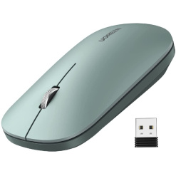 MOUSE Ugreen, "MU001" PC sau NB, wireless 2.4GHz, optic, 3/1 butoane/scroll, 4000 dpi, verde "90374" (timbru verde 0.18 lei) - 6957303893744