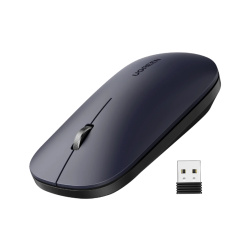 MOUSE Ugreen, "MU001" PC sau NB, wireless 2.4GHz, optic, 3/1 butoane/scroll, 4000 dpi, negru "90372" (timbru verde 0.18 lei) - 6957303893720