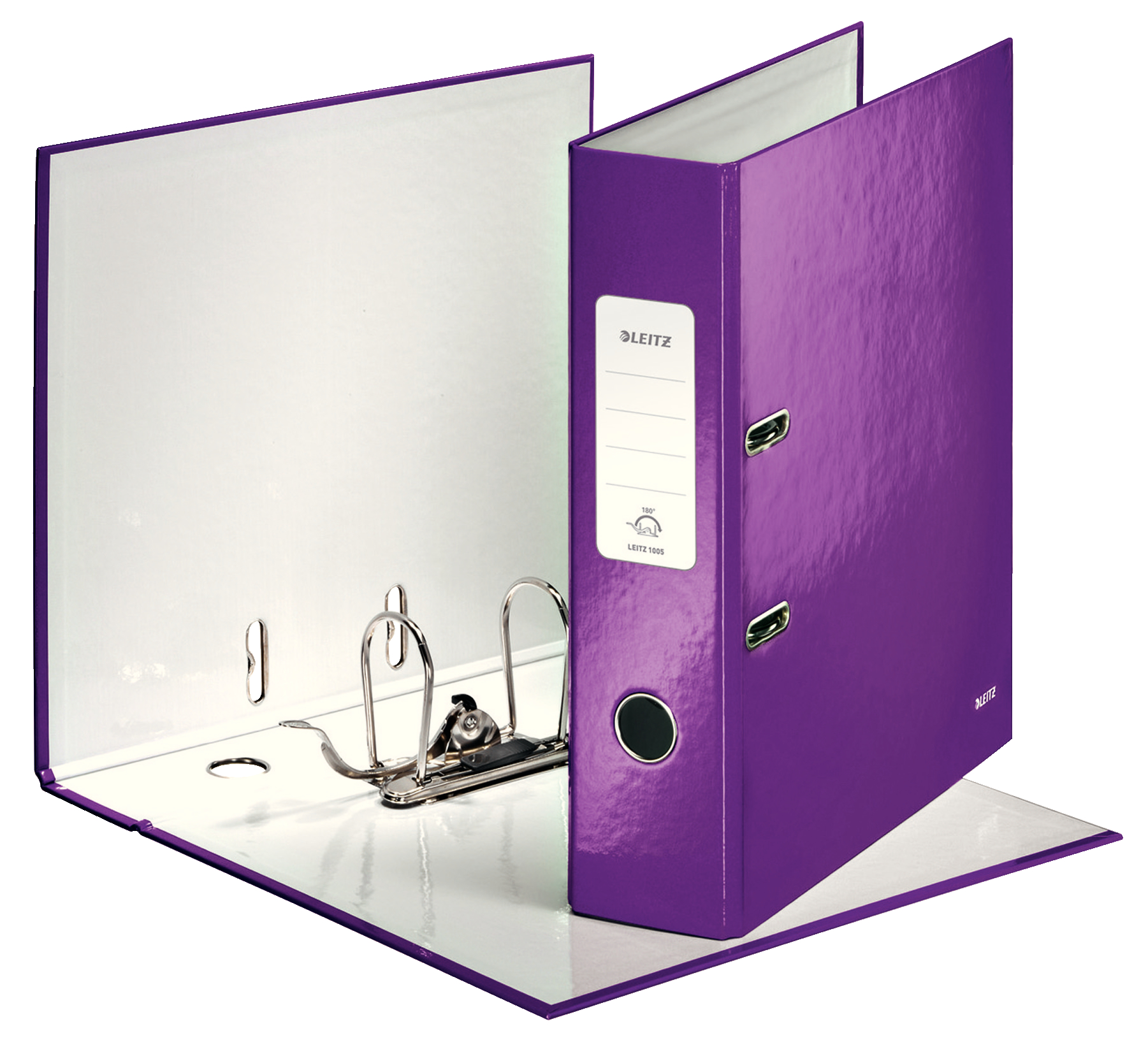 BIBLIORAFT PLASTIFIAT 8CM MOV METALIZAT WOW LEITZ - imagine 3