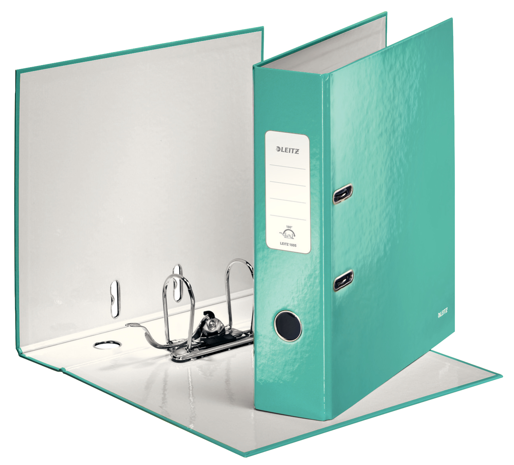 BIBLIORAFT PLASTIFIAT 8CM TURCOAZ METALIZAT WOW LEITZ - imagine 3