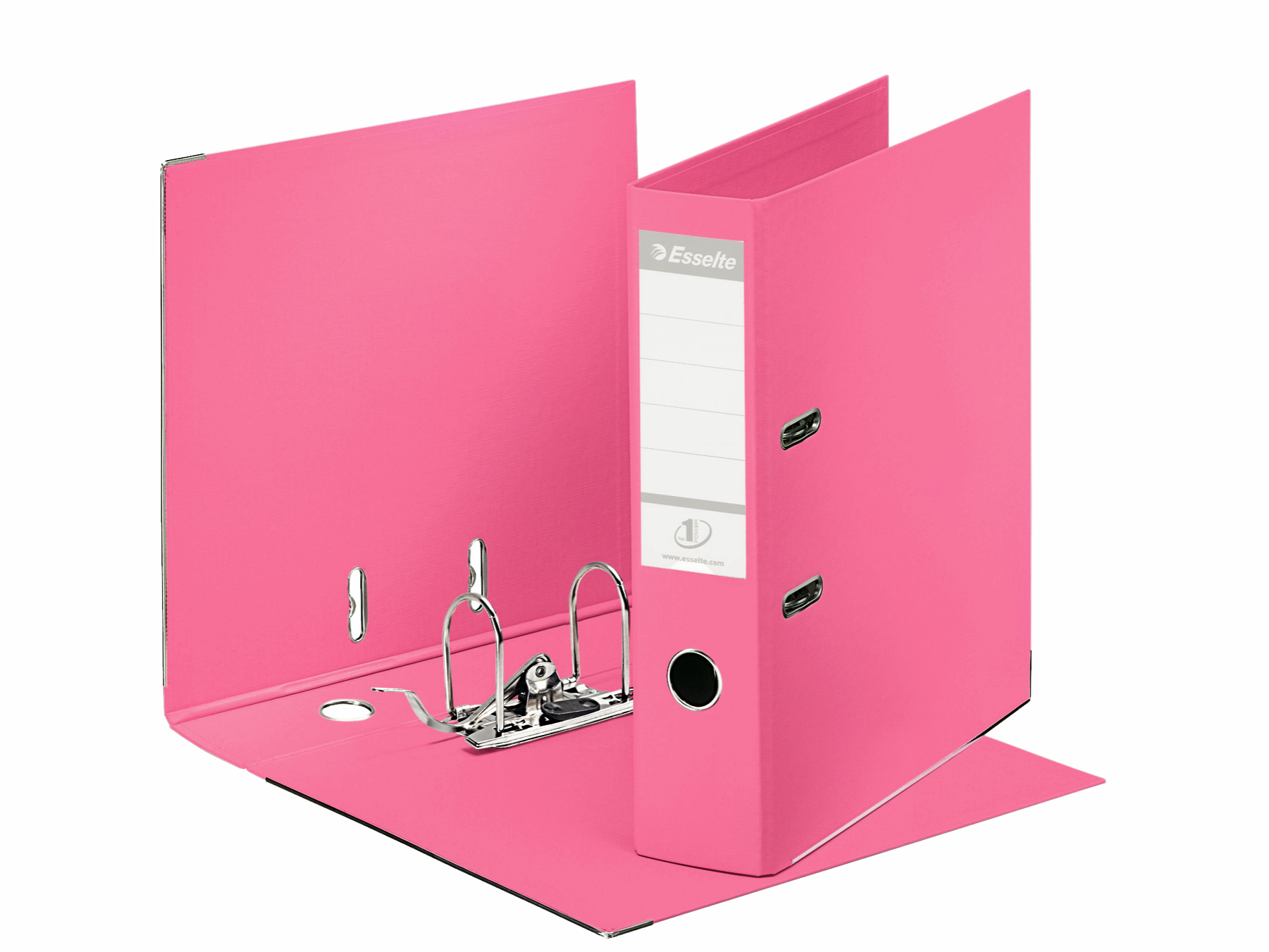 BIBLIORAFT PLASTIFIAT INT-EXT 7.5CM ROZ NR1 POWER ESSELTE - imagine 2