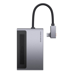 DOCKING Station Baseus Magic Multifunctional,conectare PC USB-C,USB 3.0x1, 3.5mm|card reader MicroSD/SD,USB-Cx1 PD 100W 5V/9V/4.5V/20V 5A(Max.),HDMIx1/4K/60Hz,gri "CAHUB-DA0G" (timbru verde 0.18 lei)