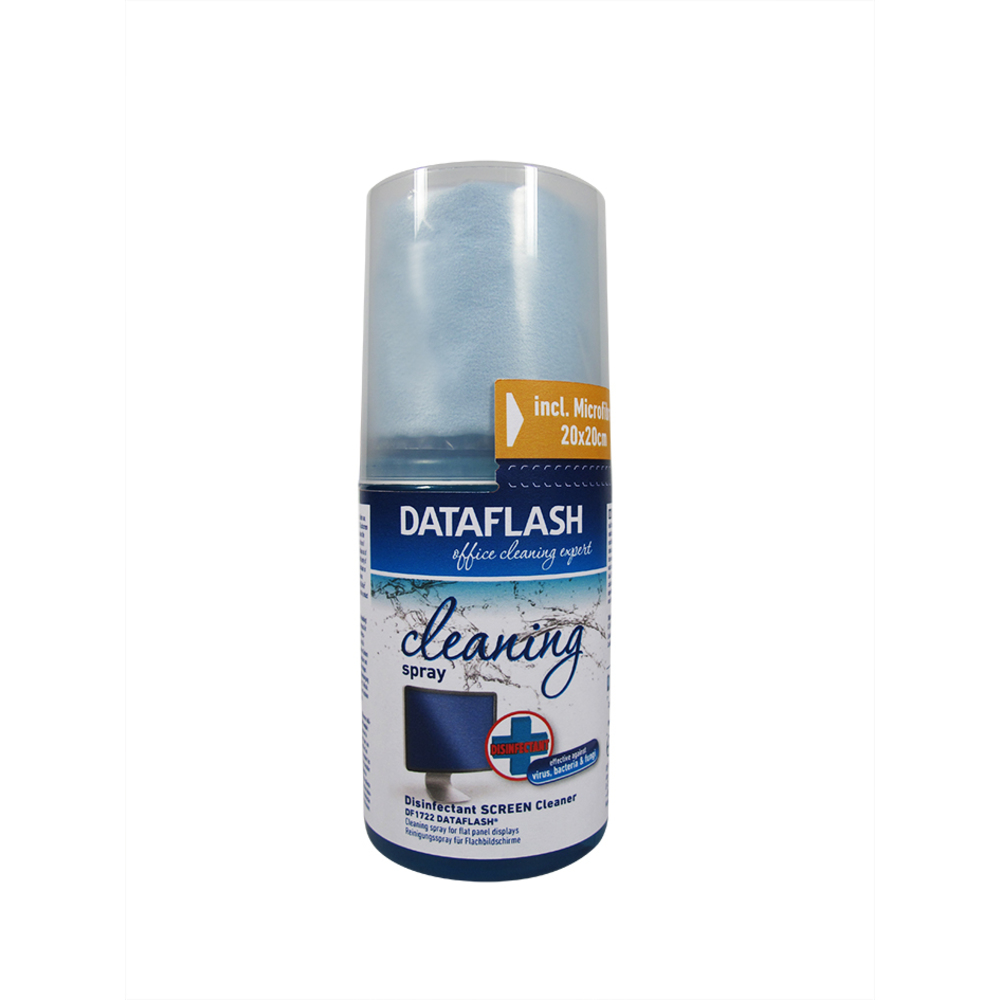 Spray dezinfectant curatare monitoare LCD/notebook, 200ml, + laveta microfiber 20 x 20cm, DATA FLASH - imagine 2