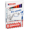 Marker pentru tabla edding 361, varf rotund, 1 mm, set 8 culori asortate: 2x negru, 1x rosu, 1x albastru, 1x verde, 1x portocaliu, 1x maro, 1x violet